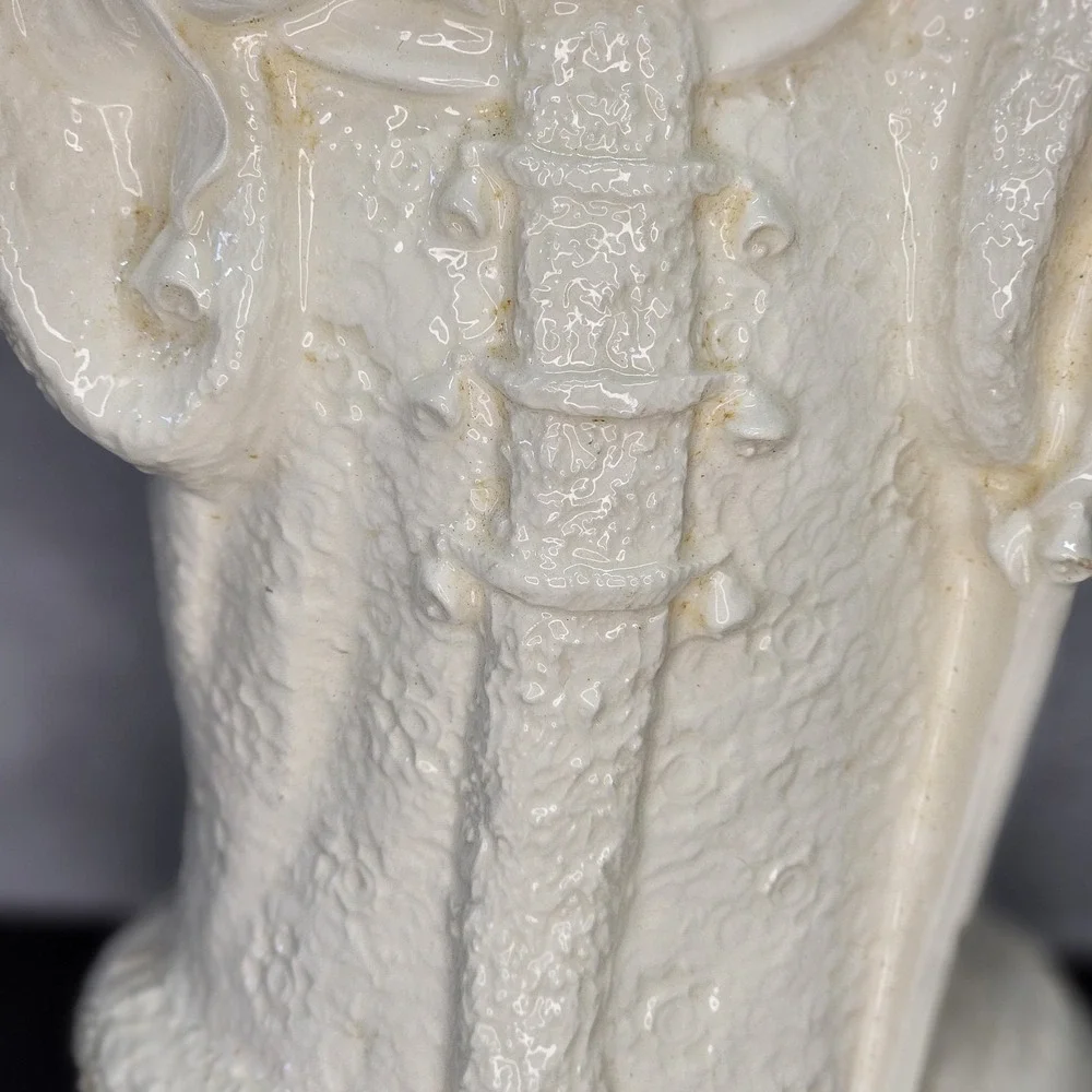 Santa Claus Glazed Ceramic Christmas Decor Figurine With Bell‎ - 9